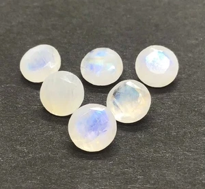 AAA Natural Rainbow Moonstone Round Cut Loose Gemstone For Making All Jewelry - Picture 1 of 19