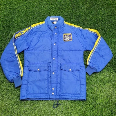 Vintage 70s Michelin Racing Puffer Jacket Small 21x28 Blue - Image 1 of 4
