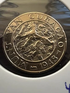 Curacao 1948 2 1/2 Cents Lion animal item 4176 - Picture 1 of 2