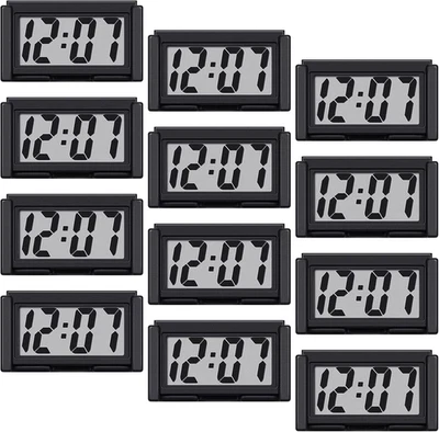 12 Pieces Mini Digital Clock Small Digital Clock Stick on Battery Operated Self  - Image 1 of 4