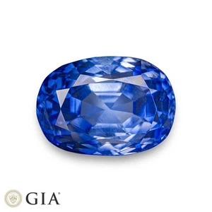 GIA & GRS Certified CEYLONESE Blue Sapphire 3.09 Ct. Natural Untreated EYE-CLEAN - Picture 1 of 8