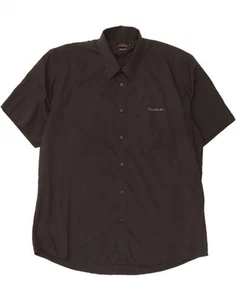 PIERRE CARDIN Mens Regular Fit Short Sleeve Shirt 3XL Black Polyester DO09 - Picture 1 of 3