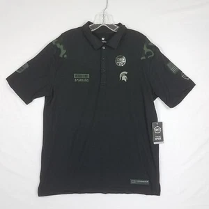 Michigan State Spartans Polo Shirt L Military Support Colosseum OHT MSU NCAA NWT - Picture 1 of 22