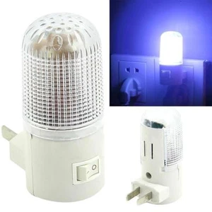 3W Plug Night Light Bedside Lamp Wall Mounted 4 LED Bedroom Lighting Bright Bulb - Picture 1 of 11