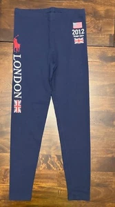 Ralph Lauren London 2012 Team USA Navy Blue Leggings Juniors Size Large - Picture 1 of 3