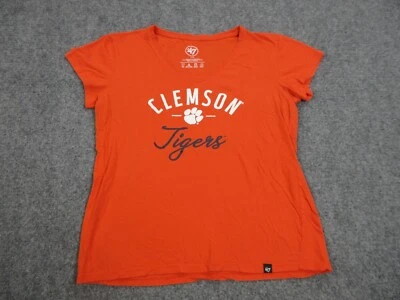 Camisa Clemson Tigers feminina adulta grande laranja gola V futebol universitário 47 - Imagem 1 de 4