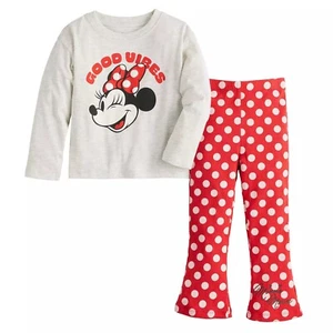 New 2pc Disney Junior Minnie Mouse Shirt & Leggings Pants Outfit Size 4 NWT - Picture 1 of 1