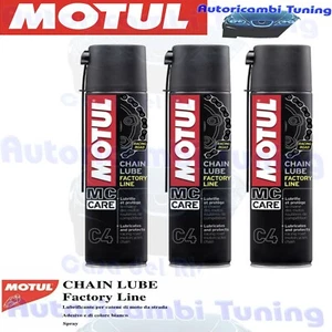 3 X 400 ML Grasso Spray adesivo Motul C4 Chain Lube Factory Line Per Catena Moto - Foto 1 di 6