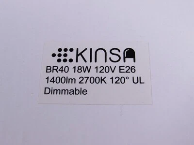 KINSA 24 Pack BR40 LED Bulb, 18W=100W, Dimmable, 2700K SOFT WHITE, 1400 LM LOT - Image 1 of 4