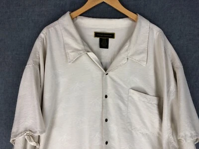 Camisa George Foreman Para Hombre 5XB Grande Abotonada Manga Corta Seda Hawaiana Foto 1 de 4