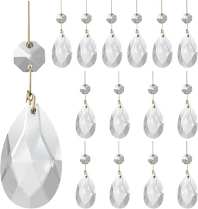 15 Pcs Clear Teardrop Crystal Chandelier, Crystal Pendant for Light Lamp & Windo - Picture 1 of 12