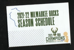 2021-22 Milwaukee Bucks Pocket Schedule WTMJ - Picture 1 of 2