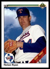 1990  Upper Deck #734a Nolan Ryan 6th No-Hitter No banner on front Rangers