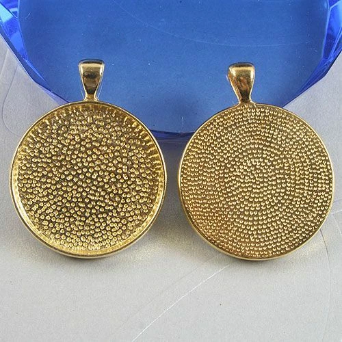 Marco de fotos/ajuste de cabujón redondo tono dorado 4 piezas 30 mm G1079 Foto 1 de 1