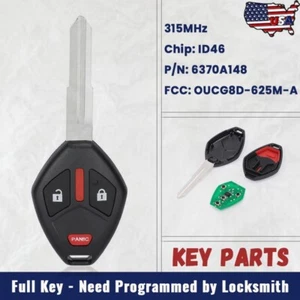 for Mitsubishi Outlander 2007 2008 - 2016 Remote Key Fob 6370A148 OUCG8D-625M-A - Picture 1 of 6