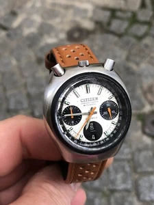 Citizen Bullhead Vintage Chronograph 8110 Auto Panda - Foto 1 di 15
