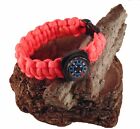 Type-III 7 Strand 550 Paracord Bracelet w/ Compass in Solid Colors
