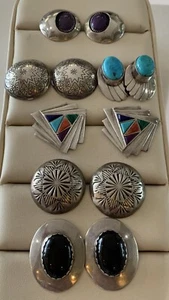 Navajo Sterling Silver MIXED Earring Lot - Picture 1 of 8
