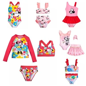 Disney Store Minnie Mouse Swimsuit for Girls Floral Tropical Skirt You Choose - Picture 1 of 25