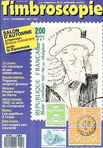 Timbroscopie N°41 nov 1987: Blaise cendras Danemark - Picture 1 of 1
