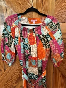 Abito donna patchwork Lilly Pulitzer Keating 100% seta taglia 2 - Foto 1 di 6