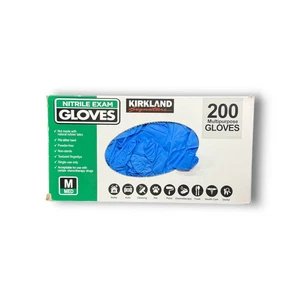 Kirkland Signature 467120 Nitrile Exam Gloves Medium 200 Count Open Box - Picture 1 of 4