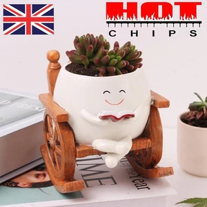 Chair Reading Succulent Pots Resin Smile Face Flower Pots for Succulent Cactus * - Picture 1 of 18