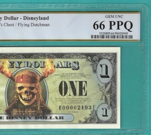 $1 2007 Disney Dollar Pirates of the Caribbean PCGS 66PPQ 4 Digit S/N - Picture 1 of 3