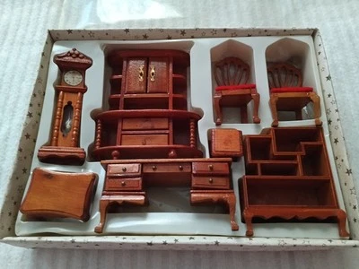 2件老式娃娃屋迷你不完美客厅木质梳妆台抽屉  — 第 1/4 张图片