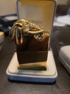 Rare Vintage VII 3d Gold Electroplated Elephant Zippo Gold Plated Animal Series - Bild 1 von 6