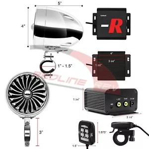 Waterproof Bluetooth Motorcycle Stereo Speaker Amplifier System MP3 FM Radio AUX - Foto 1 di 9