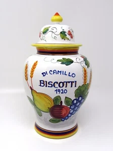 Tarro Biscotti Neiman Marcus Deruta Bakery Grande Di Camillo 1920 Hecho en Italia - Imagen 1 de 8