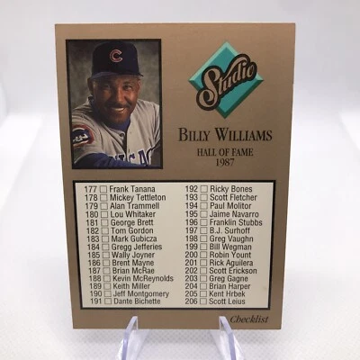 1992 Leaf Studio #263 Billy Williams Checklist - Image 1 of 2