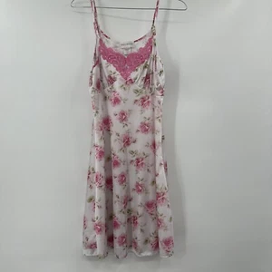 Camisón Shadowline Rosa Patrón con Encaje, Mujer’s Talla Pequeña - Imagen 1 de 5