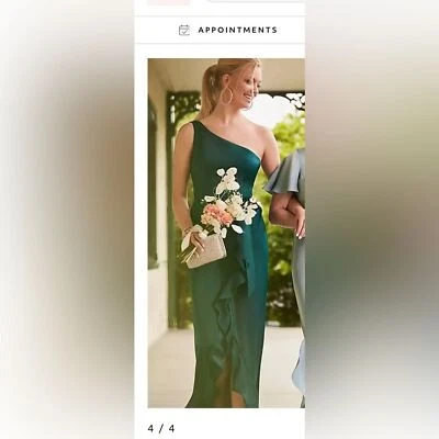 Vestido de Dama de honor CELEBRATE DB STUDIO Un Hombro Crepé Satinado Volantes en... Foto 1 de 4