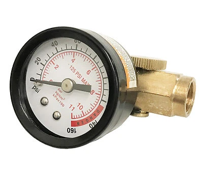 1/4" In Line Air Regulator w/ Pressure Gauge HVLP Paint Gun Tool Control Brass   - Image 1 of 3