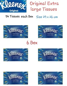 Kleenex Original Extra Large Tissues (54 Tissues Each Box) - 6 Box - Picture 1 of 8