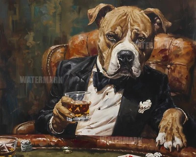 8x10 Matte Print_ Dapper Dog in Tuxedo with Whiskey Glass - Image 1 of 4