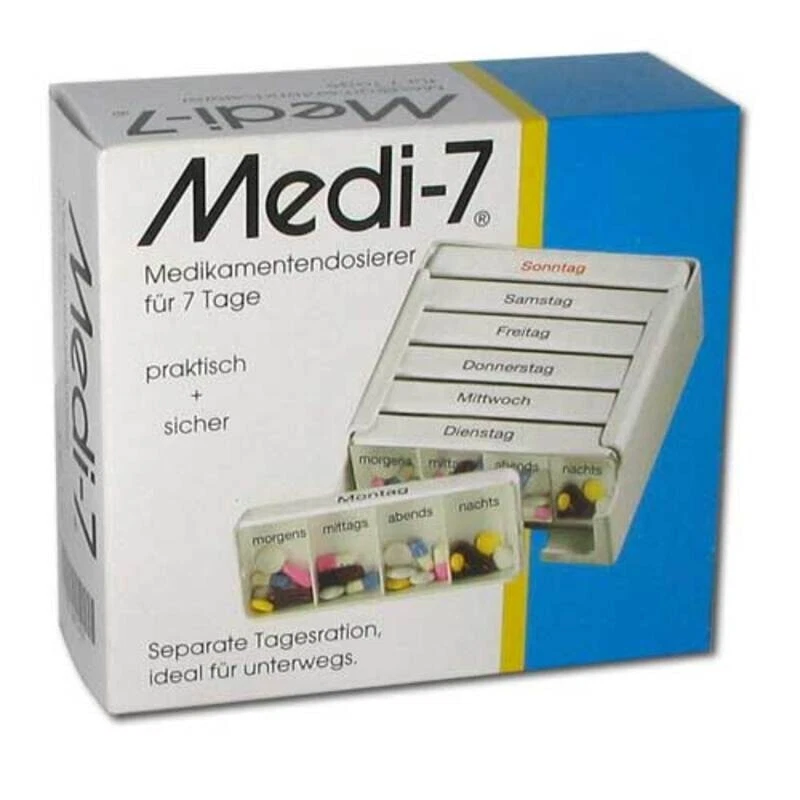 Medi-7 Medikamentendosierer für 7 Tage 1 Woche Pillendose Tablettenbox Pillenbox