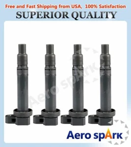 FOR TOYOTA 1.8 L4 Ignition Coil C1306 90919-02238 SET OF 4 PREMIUM UF314 - Picture 1 of 8
