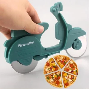 Bicycle Pizza Cutter Wheel, Dual Stainless Steel Pizza Cutter Wheel Pizza Slicer - Picture 1 of 8