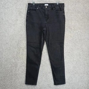 Jessica Simpson Jeans Womens Size 14 Black Denim High Rise Stretch Preppy Ankle - Picture 1 of 11