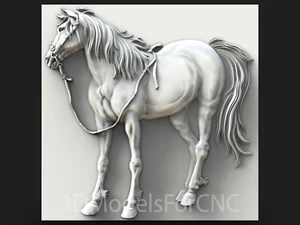 3D Model STL File for CNC Router Laser & 3D Printer Horse 7
