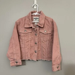 Oshkosh B'gosh Corduroy Jacket Girls Size 6 Pink Button Snap - Picture 1 of 3
