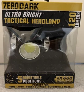 Ultra Bright Headlamp Hand Free Multiple Positions Batteries 120 Lumens Zerodark - Picture 1 of 6
