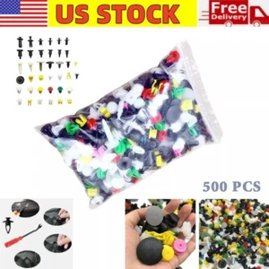 500Pcs Auto Car Fastener Clip Bumper Fender Trim Plastic Rivet Door Panel Clips - Picture 1 of 12
