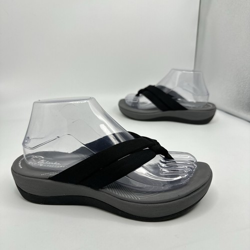 Clarks Arla Kaylie Sandalo Perizoma Donna 8 M Tessuto Nero Slip On