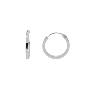 925 Sterling Silver Rectangle Small Hoop Earrings 14mm Small Round Circle Huggie - Picture 1 of 2