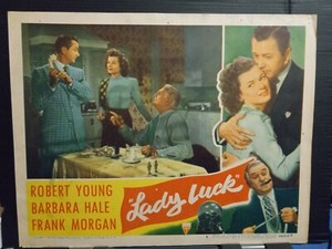 Lobby Card 1946 LADY LUCK Barbara Hale Robert Young gambling