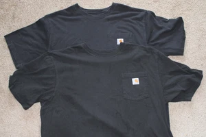 Lot Of 2 Carhartt Loose Fit T Shirt Size XL Pocket Workwear Black - Picture 1 of 6